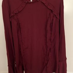 Ava & Viv long-sleeve ruffle blouse