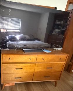 Wood Two-Drawer Nightstand and big drawer