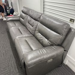 Bennett 3‑pc Leather Power Reclining Sofa Set – 89”W