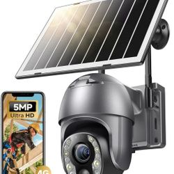 5MP Cellular Security Camera Outdoor, No WiFi Security Camera with 10X Optical Zoom