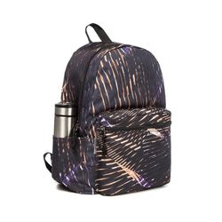 Meteor Printed Backpack Simple Student School Bag Pattern Bookbag Classic Travel Daypack for laptop & Tablet Black/Gold Meteor