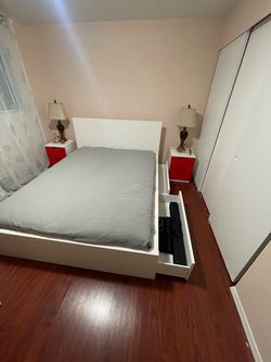 **Queen Storage Bed Frame with Drawers + Mattress**  **$150 OBO**