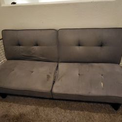 Gray Futon With Attached Matress