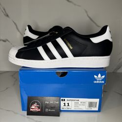 Brand New Adidas Superstar Shoes ID4636 Core Black / Cloud White Mens Size 11M