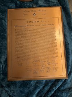 Metal Etched Wall Plaque Of American Revolution Bicentennial 