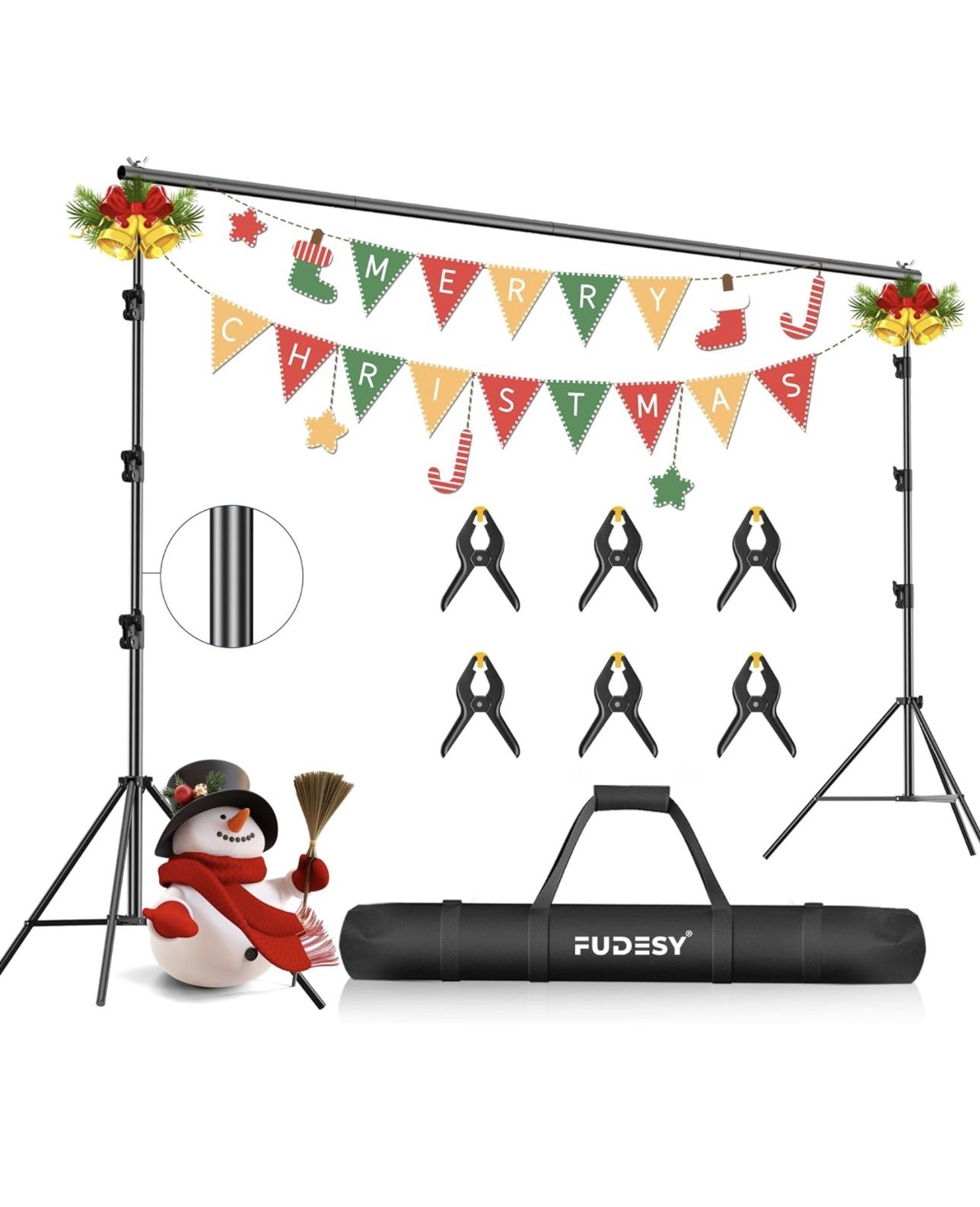 Photo Video Studio 10ft Adjustable Background Stand Backdrop Support System 