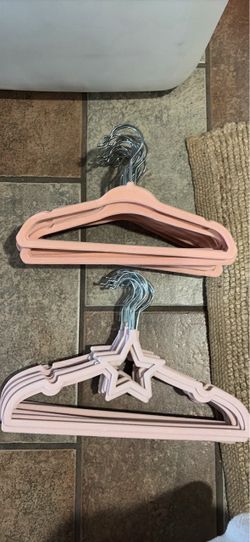 30 children Pink Velvet Clothes Hangers Set