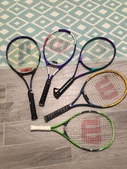 5 tennis rackets