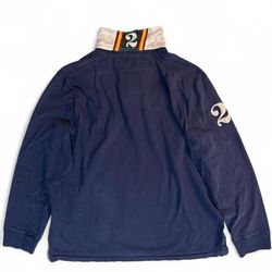 Polo vintage Navy Rugby Shirt with Elbow Patches