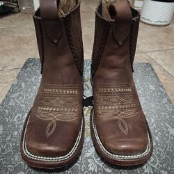 Chaparral Brown Square Toe Western Ankle Boots