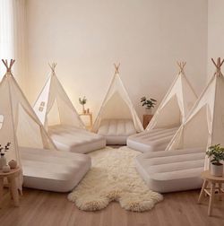 4 Pack Teepee Tent for Kids Indoor Sleepover Tents