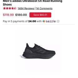 Men's Adidas Ultraboost 5X Road Running Shoes Size 12