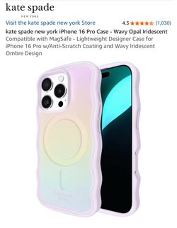 kate spade new york iPhone 16 Pro Case - Wavy Opal Iridescent Compatible with MagSafe - Lightweight Designer Case for iPhone 16 Pro w/Anti-Scratch Coa