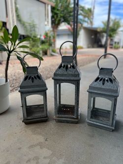 3 rustic lanterns for patio/porch