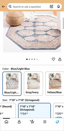New Unique Loom Lola Octagon Rug 7'10" – Blue