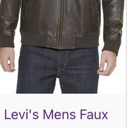 Levi’s Mens Faux Leather Aviator Jacket