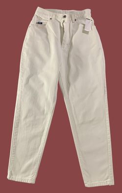 Lee Women's Size 8 Petite White Mom Jeans 100% Cotton