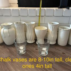 8 Chalk Painted Vases
