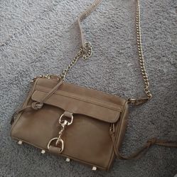 Rebecca Minkoff Crossbody MAC Bag In Taupe/Sandstone With Gold Chain/Hardware