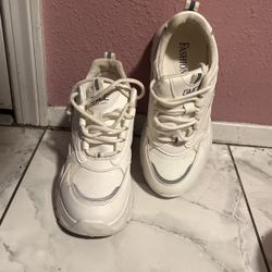 chunky white sneakers