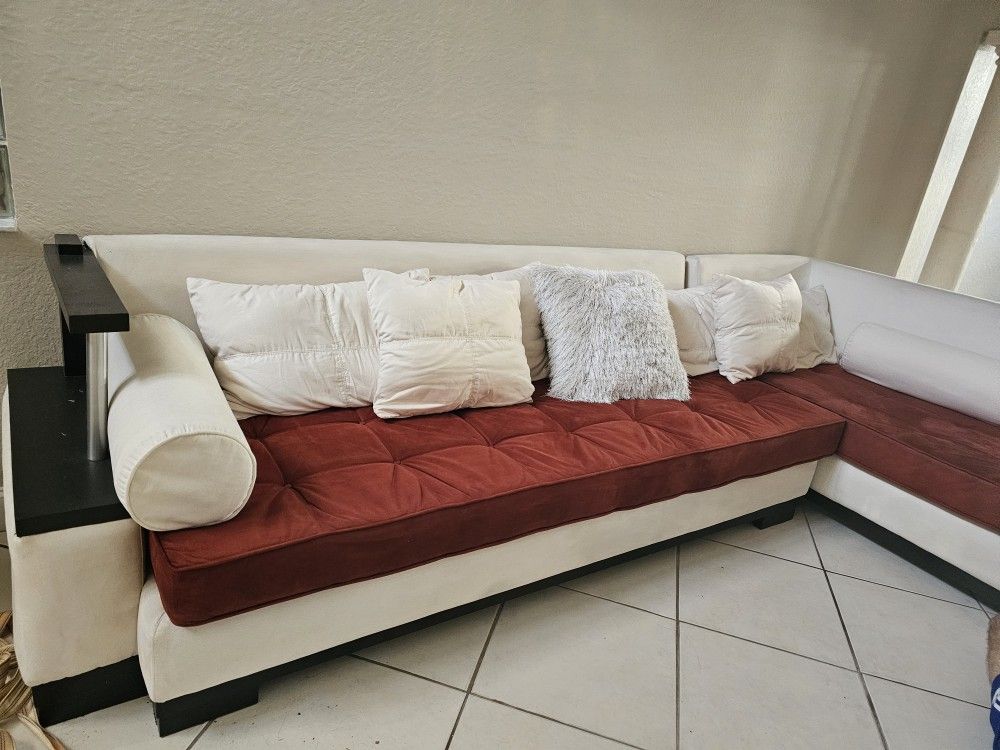 Sofa In Suede Material 