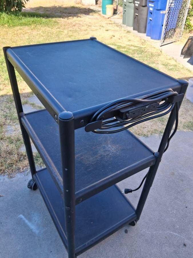 rolling utility cart with wheels and Power Strip - $80