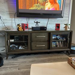 Brown Tv Stand Solid Wood 