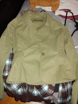 Joe's Jeans green jacket.