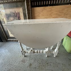 Antique Drop Leaf Table-White Shabby Chic/Boho style