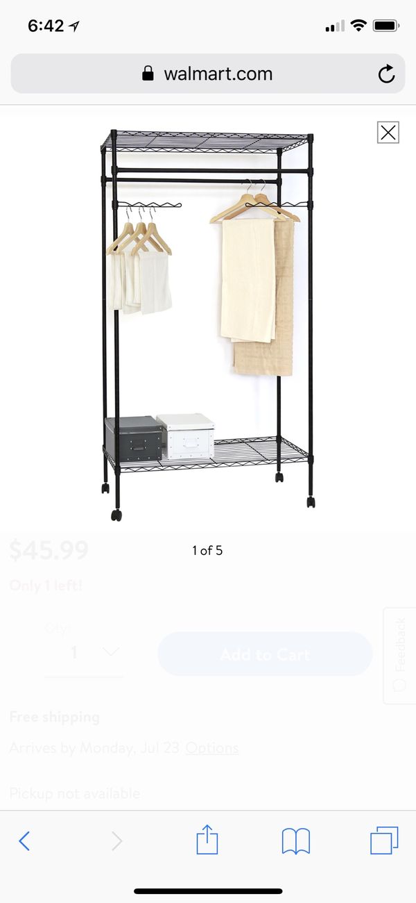 Kinbor Metal Black Closet Organizer Clothes Hanger Utility Storage Kinbor Metal Black Closet Organizer Clothes Hanger Utility Storage Rack W Wheels