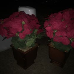 Two Large Metal Pot Silk Flower Set Only $30 Firm