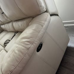 Real leather recliner sofa