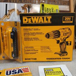 NEW DEWALT 20V BRUSHLESS 1/2 HAMMER DRILL AND BATTERY 