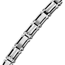 Mens Diamond Bracelet In Stainless Steel 