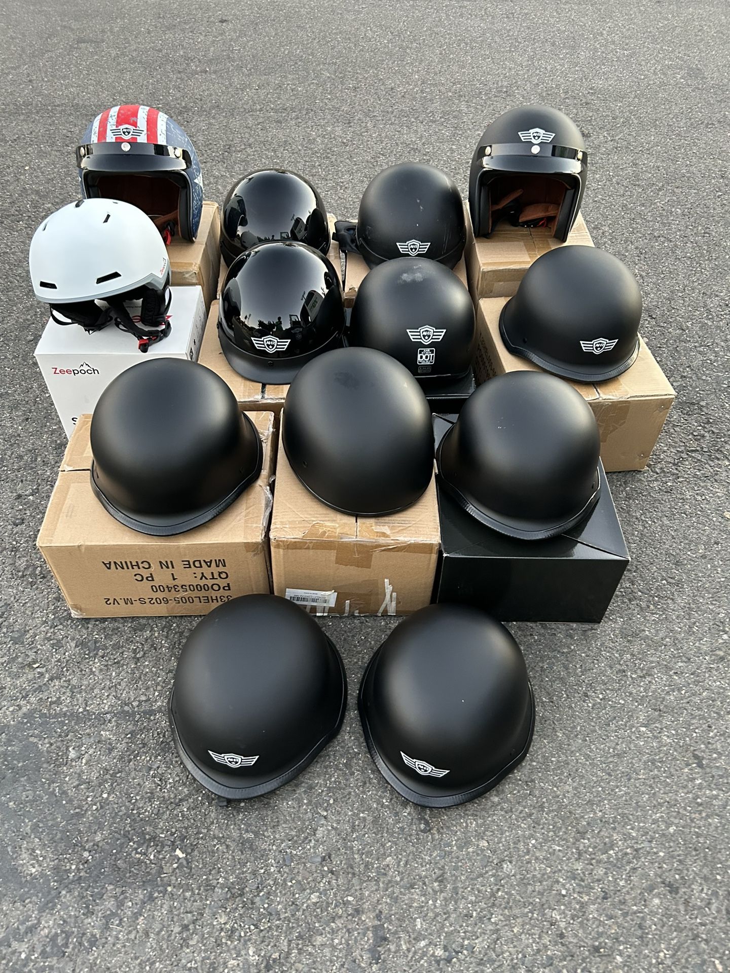 Brand new motorcycle helmets for $55 each