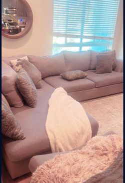 Pickup - Bobs Furniture Grey Sectional Cloud Couch