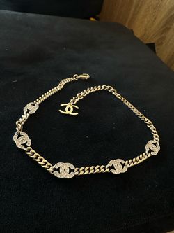 Chanel strass CC necklace choker  with reciept