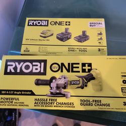 ONE+ 18V Lithium-Ion Kit with 2.0 Ah and 4.0 Ah Batteries, Charger, and Free ONE+ 18V Cordless 4-1/2 in. Angle Grinder