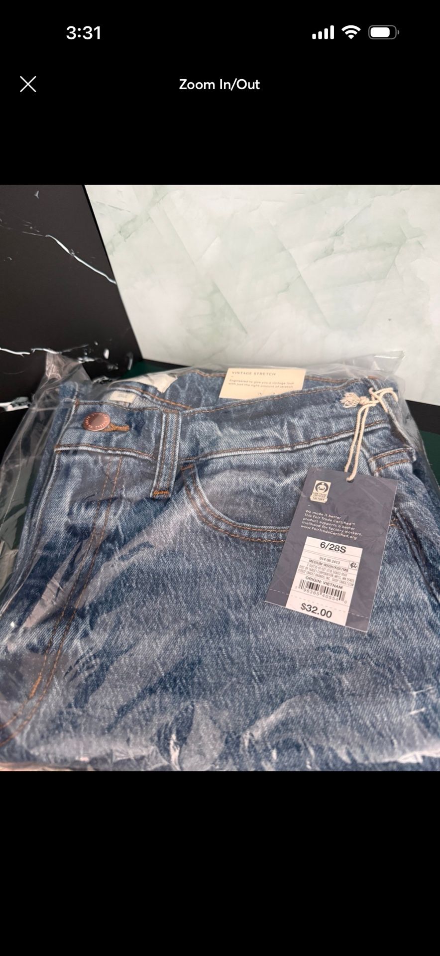 Women’s Vintage Stretch Denim Jeans – Medium Wash – Size 6 / 28S – New With Tags