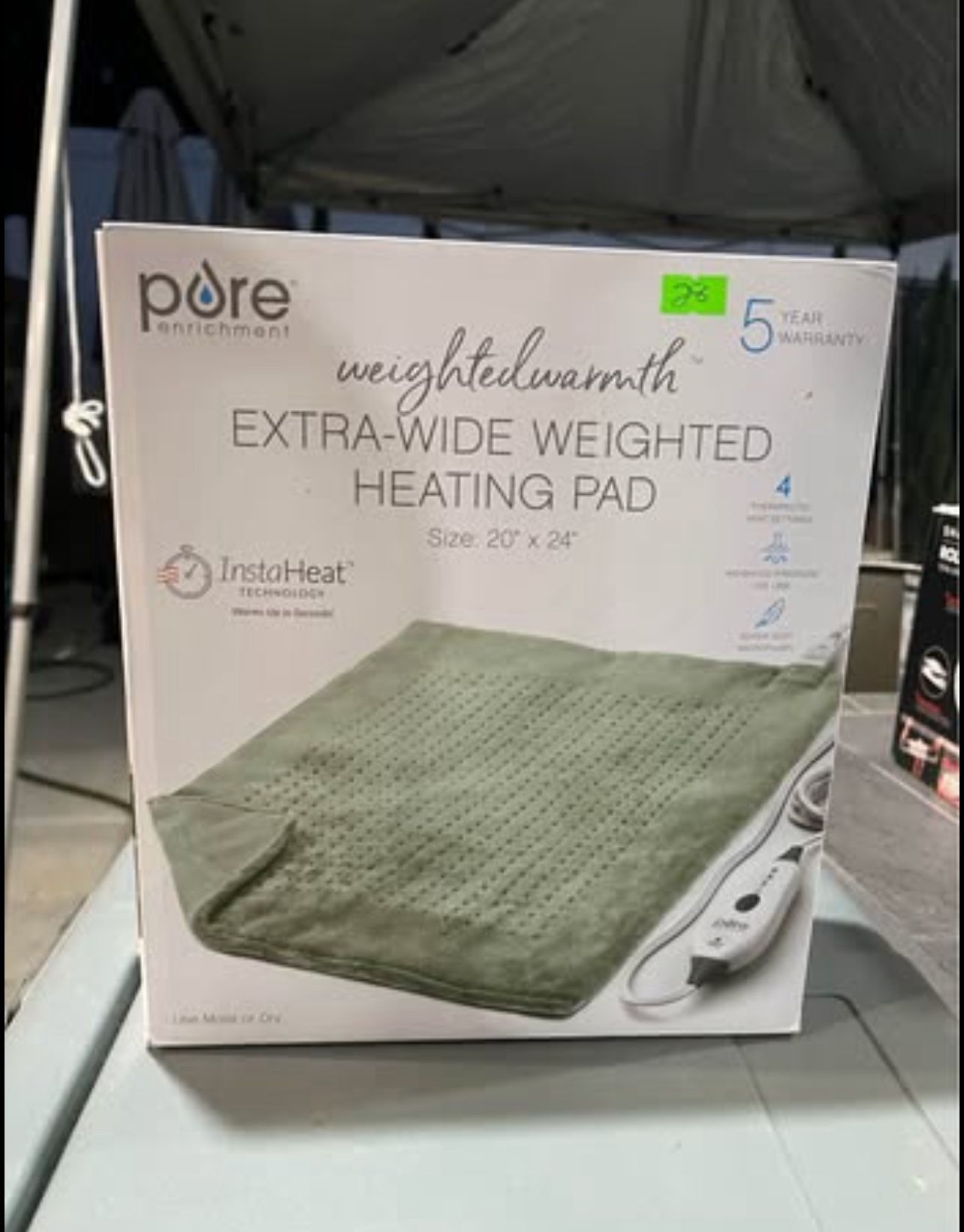 Extra Wide Weighted Heat Pad New 