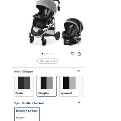 New In Box Graco Car Seat Stroller And Rarely Used Graco Slim Spaces Compact Baby Swing, Reign