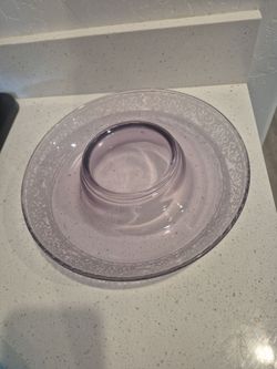 Purple Glass Chip and Dip Serving Platter