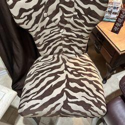 Two Accent Cheetah Chairs 