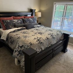 Must Go!! Beautiful King-Size Storage Bed: Transitional, Restoration Hardware–meets–farmhouse