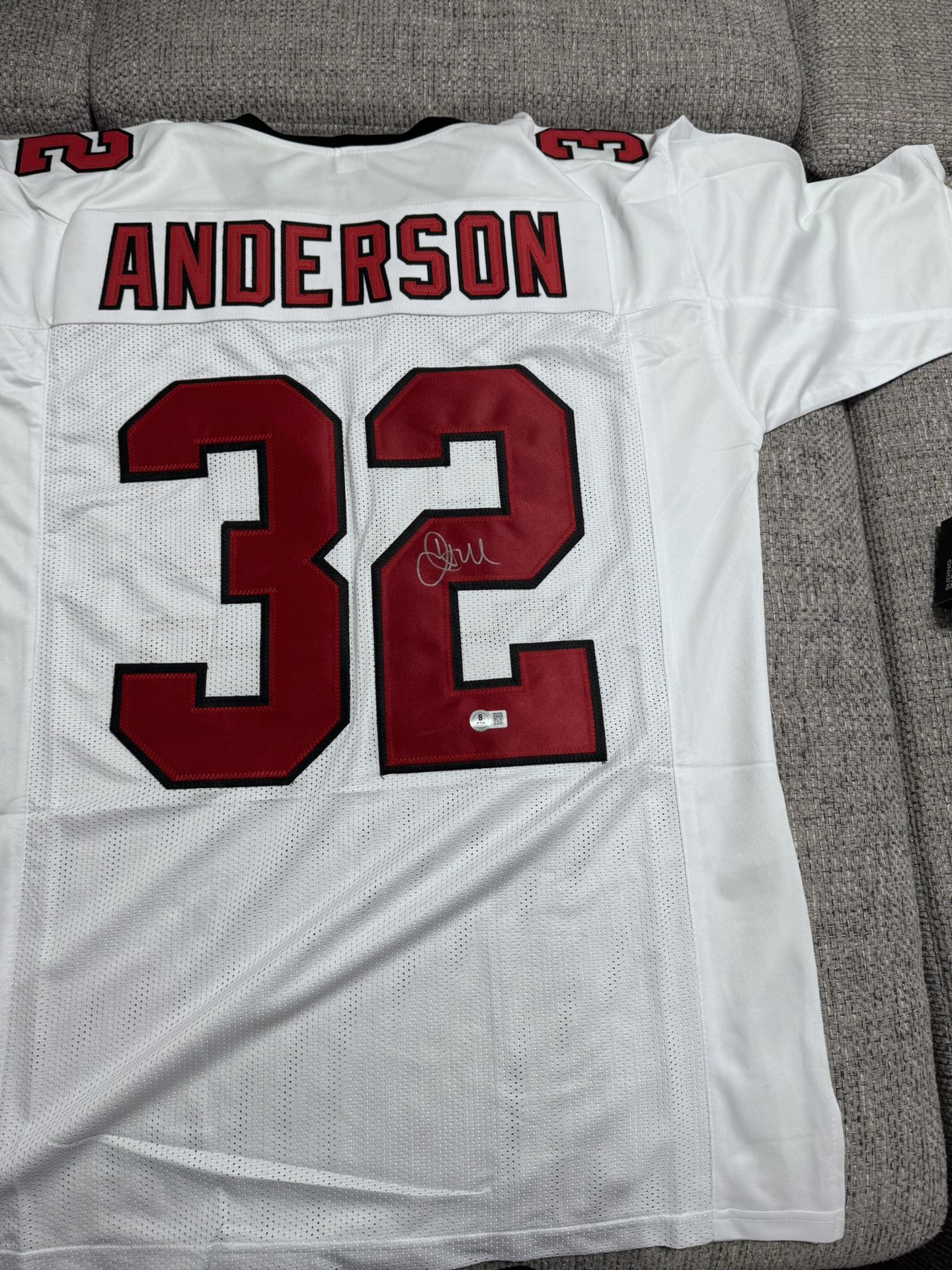 Jamal Anderson Signed Autograph Custom Jersey - Beckett Coa - Atlanta Falcons