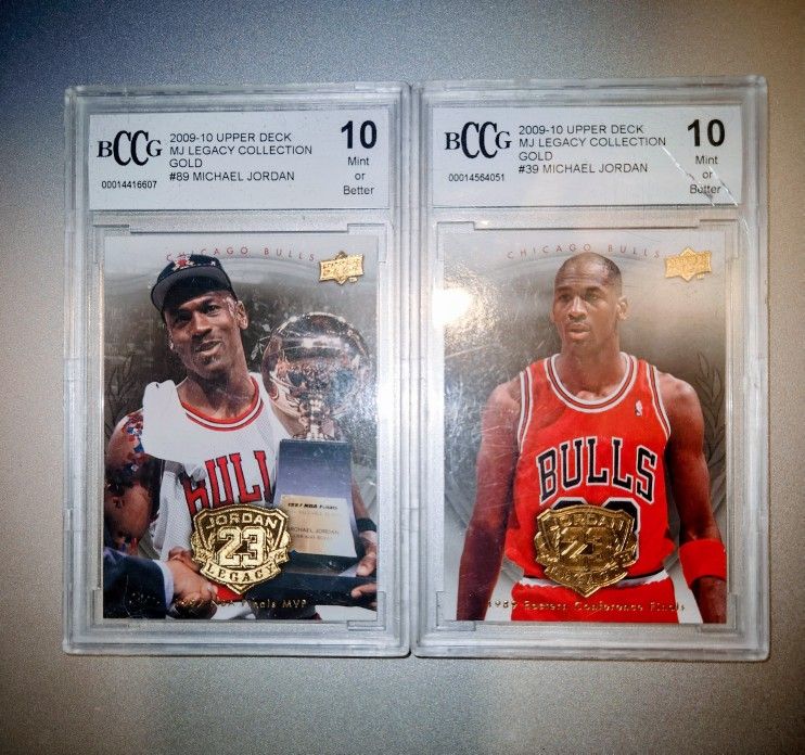 UPPER DECK M.J. LEGACY / 2 CARDS (GRADE 10 MINT)