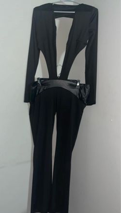 Black Cut-Out Jumpsuit with Flared Pants