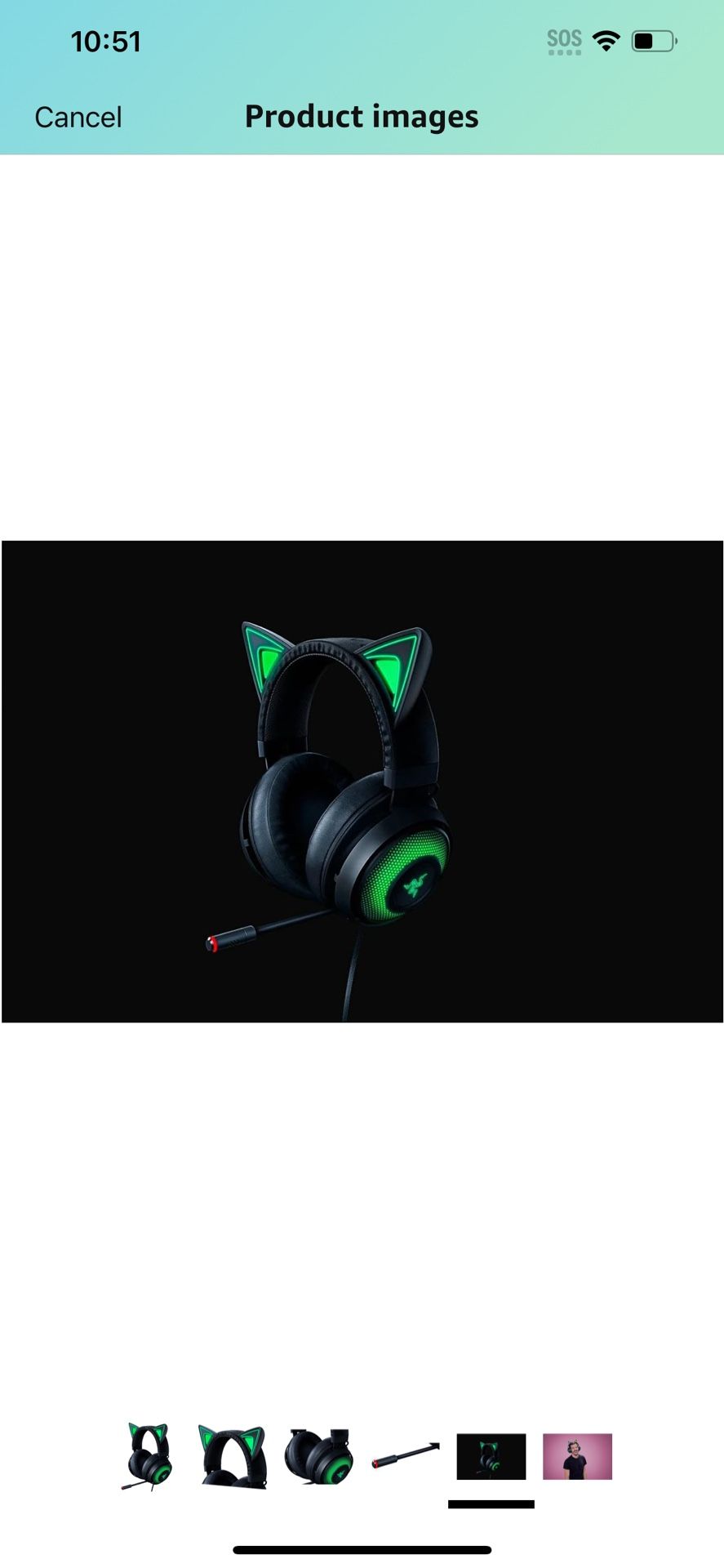 Razer Kraken Kitty RGB USB Gaming Headset: THX 7.1 Spatial Surround Sound Chroma RGB Lighting Retractable Active Noise Cancelling Mic Lightweigh