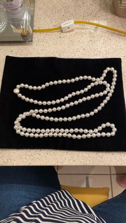 Vintage 60” Faux Pearl Necklace