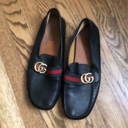 Gucci Leather Driver With Webb 11 1/2